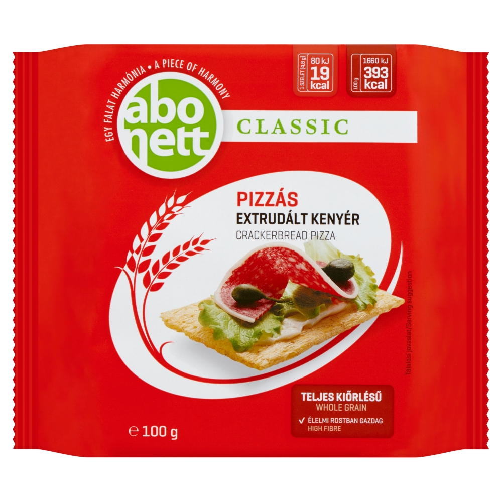 Abonett extrudált kenyér, pizzás